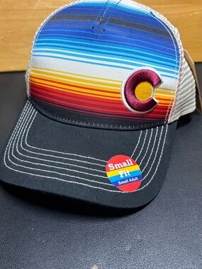 Colorado-Inspired Multicolor Stripe Trucker Hat - Small Fit